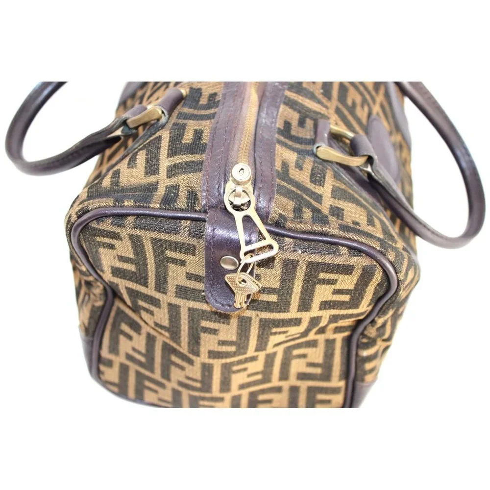 Fendi Zucca VERY RARE Vintage  Boston Bag Canvas with Leather Top Handles - Picture 3 of 12